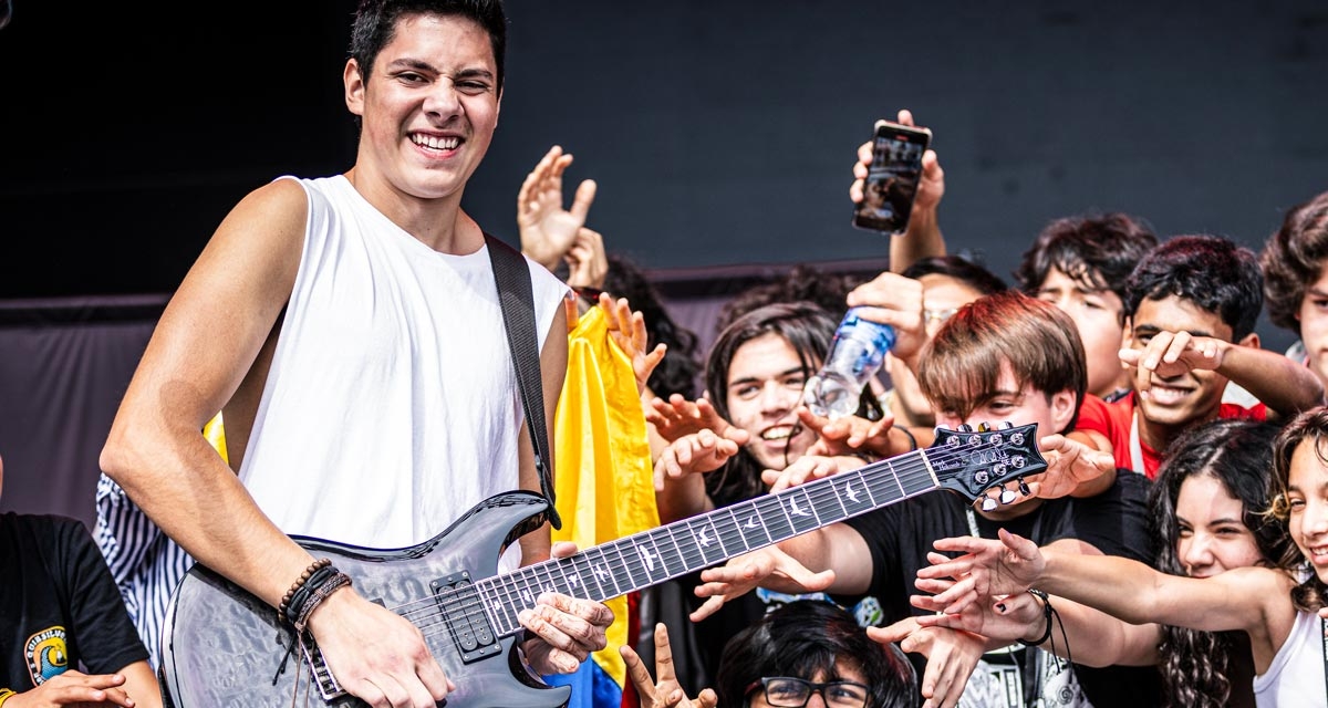 School of Rock student performing on stage