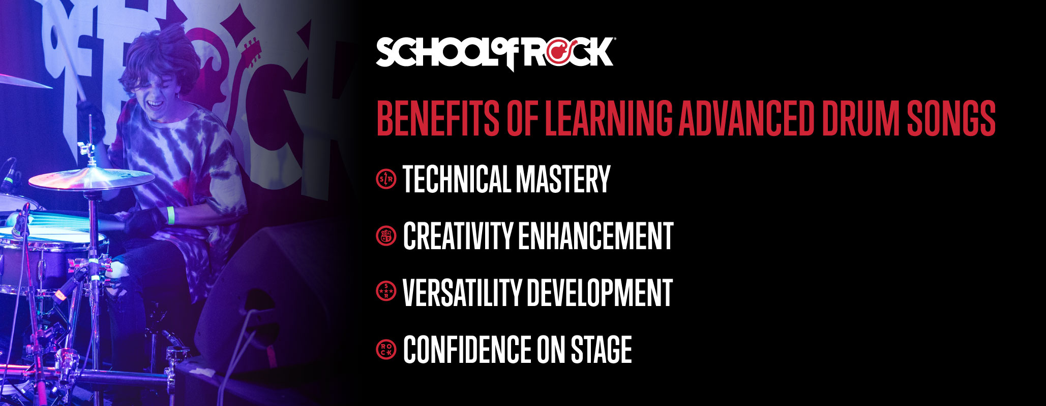 Benefits of Learning Advanced Drum Songs infographic