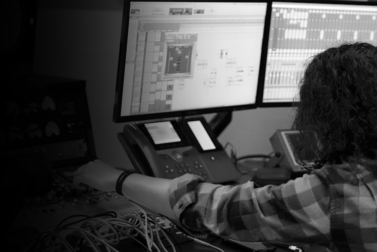 School of Rock student producing a song