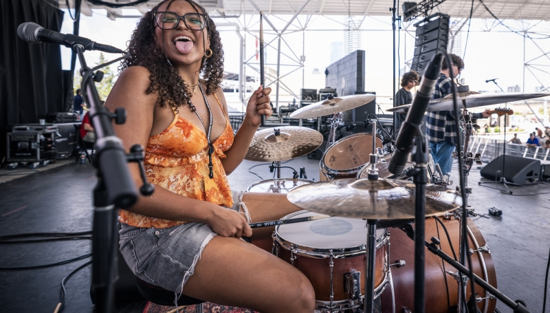 School of Rock Students Performing on Stage