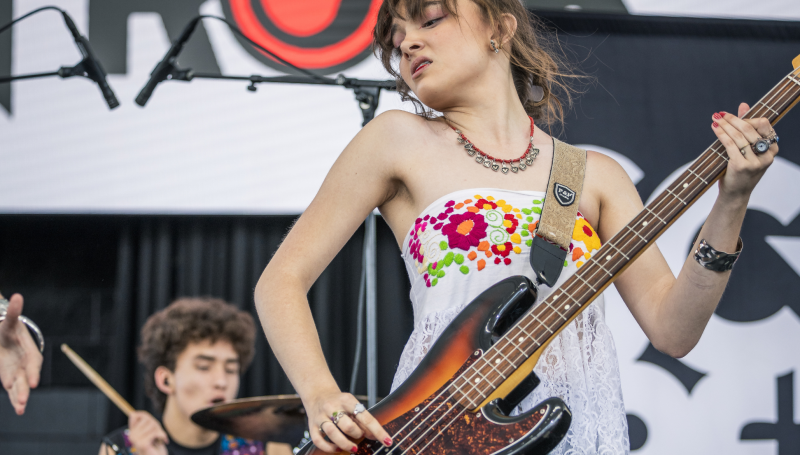 School of Rock Student Playing Bass Guitar